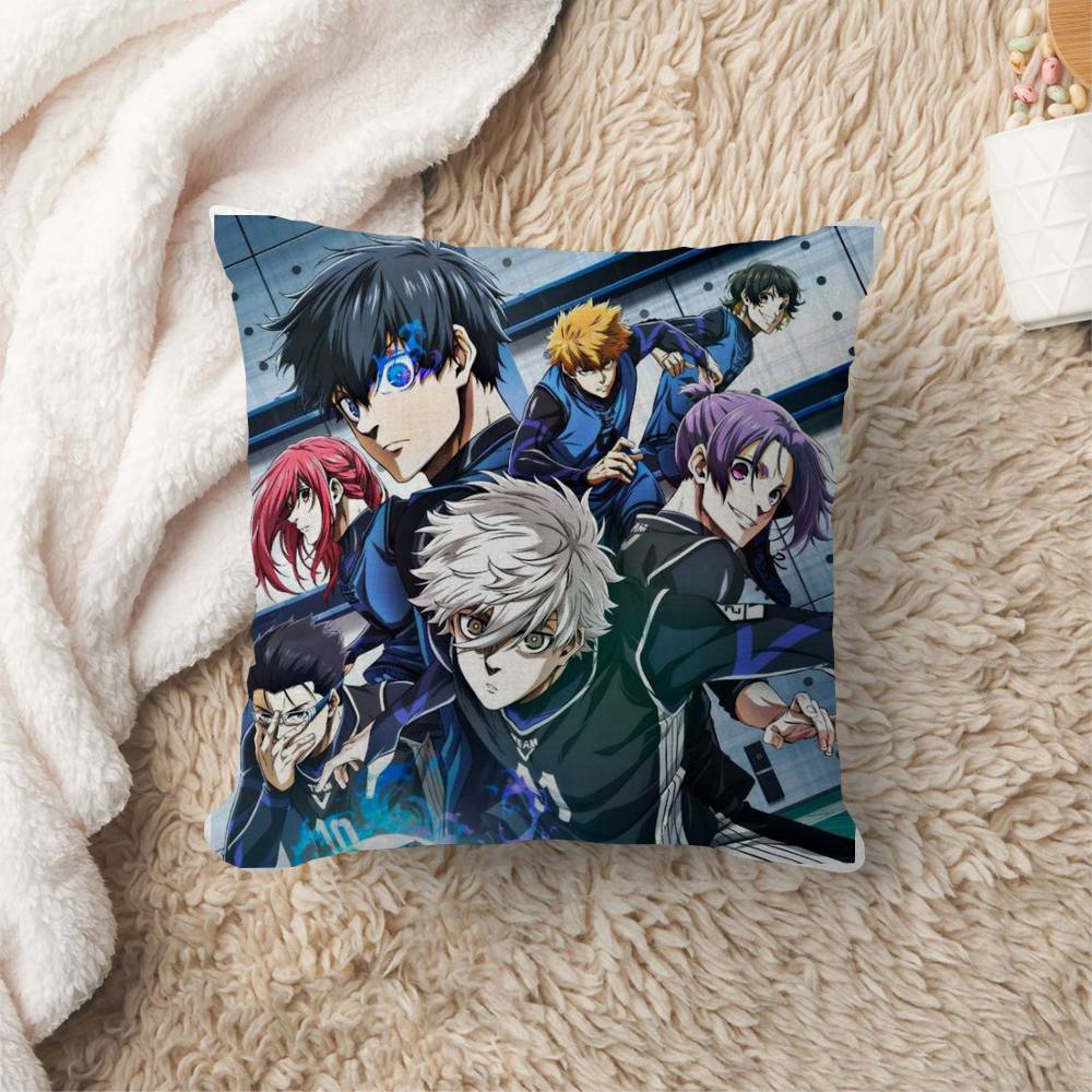 Anime Blue Lock Cushion Cover Inches Farmhouse Decor Home Throw Pillow Covers for Couch Decorations