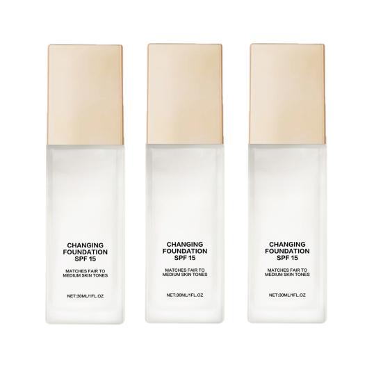 1/2/3Pcs 30ML Color Changing Foundation Long-Lasting Oil Control Blemish-Free Foundation Lightweight Hydrating Liquid Foundations for All Skin Types