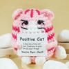 Funny Crochet Positive Cat Doll With Card Home Room Decoration Handmade Knitted Cat Christmas Doll Ornament Christmas Party Gift
