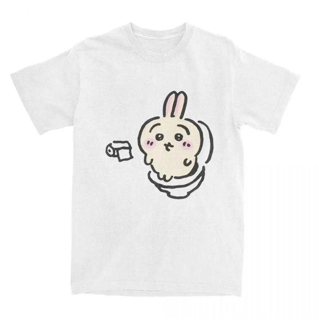 Chiikawa Toilet Time T Shirt for Men Short Sleeve T-Shirts Summer Comfortable Popular Tee Shirt Women Oversized Tops