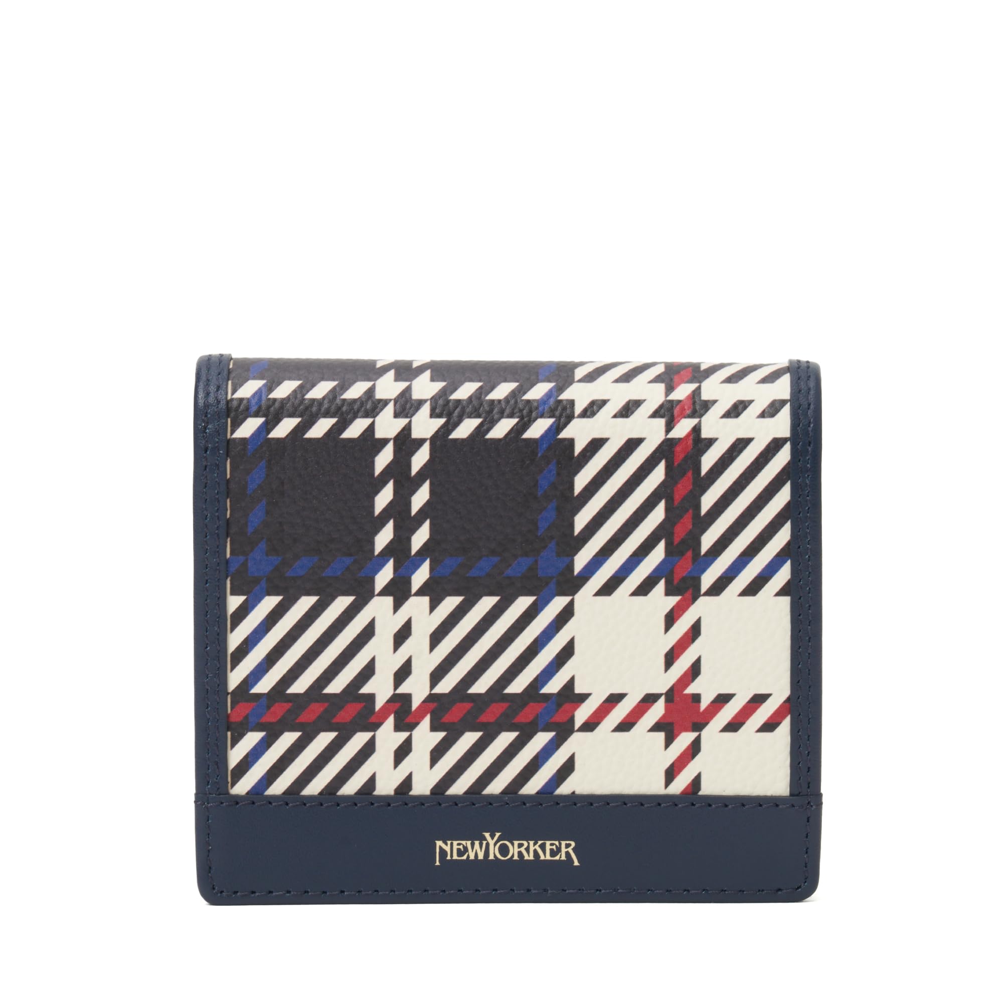 

New Yorker Accessories NYP972 Women s Bifold Snap Box Coin Wallet in Maxi House Tartan, Navy