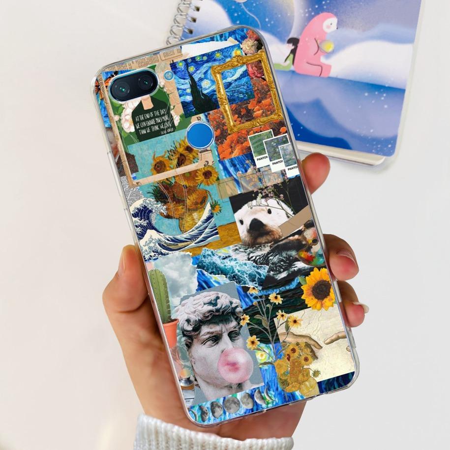 For Xiaomi Mi 8 Lite Case Fashion Soft Silicone Phone Case For Xiaomi Mi 8 SE / Mi 8 Pro Mi8 Lite Clear Tpu Cover Astronaut Capa