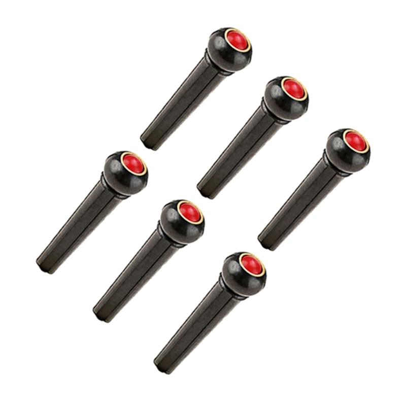 6 Pcs Acoustic Guitar Bridge Pins with Abalone Dot Guitar Replacement Part Various Style Bridge Pins Use for Folk Guitar 1 красный