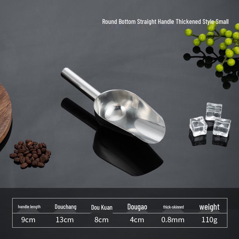 Stainless Steel Multipurpose Scoop with Extended Hanging Handle for Ice, Rice, Dried Fruit, Candy, and Flour.
