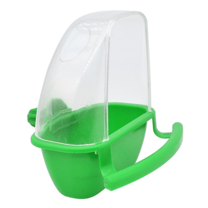 

Bird Feeder with Perch for Cage Parakeet Food Dispenser No Mess Food Container зелёный