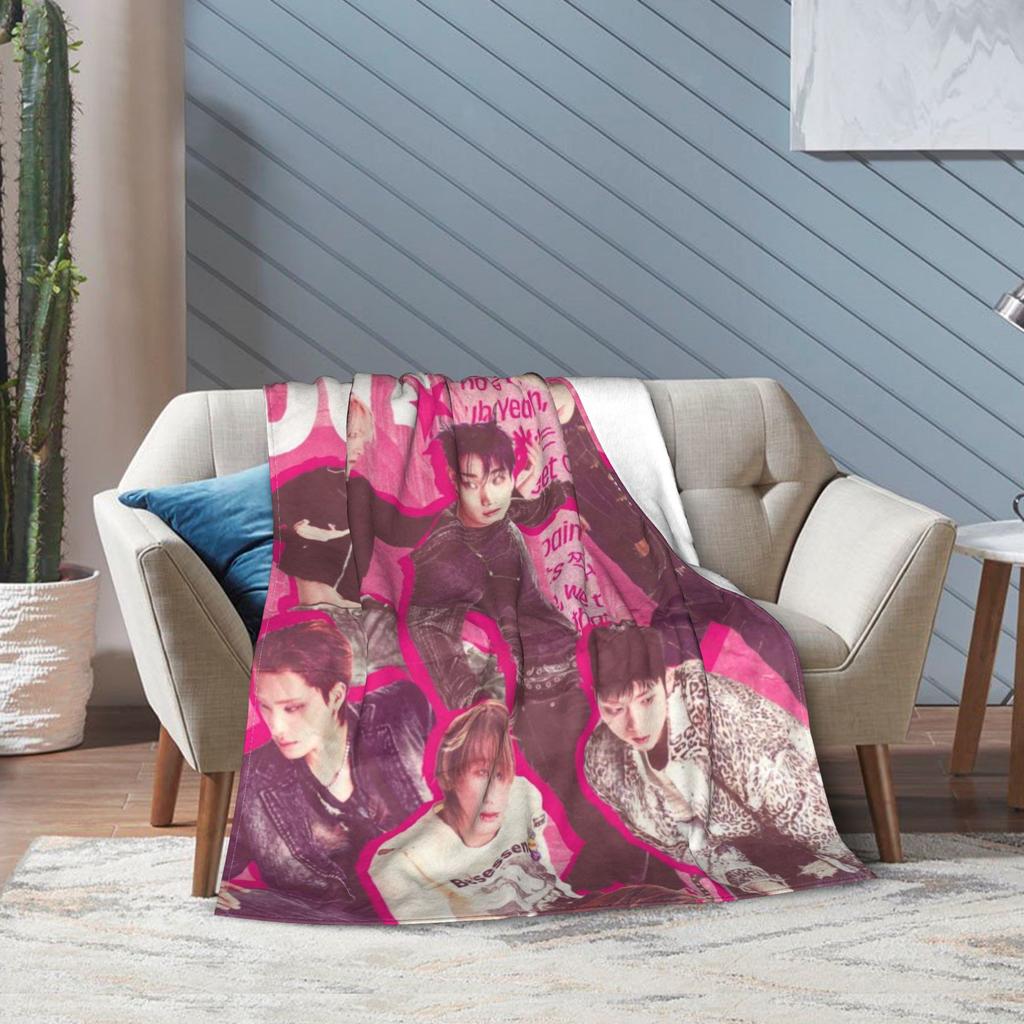 Super Soft DUH! P1Harmony Kpop Music Album Throw Blanket Premium Fleece Flannel Bed Blanket Cozy Warm Blankets All Season Use