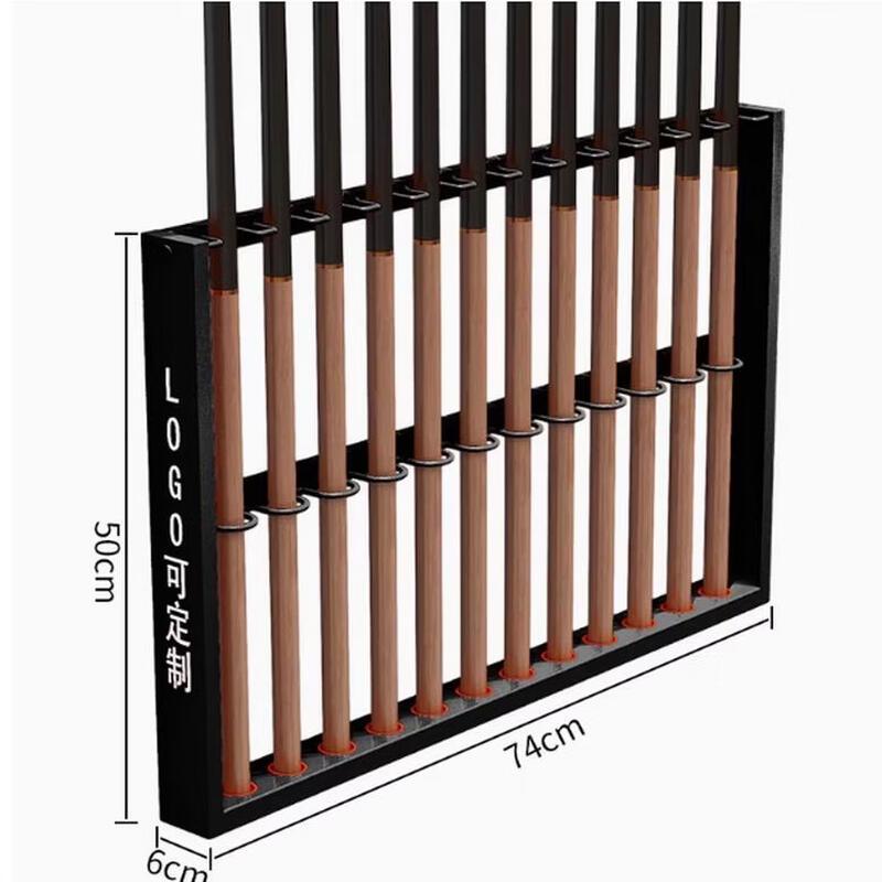 

Matte Black Wall-Mounted 12-Cue Billiard Rack