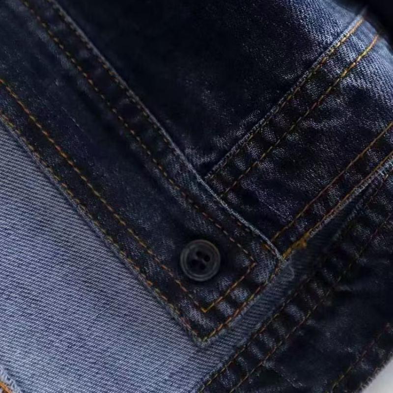Women's Spring & Autumn Blue Denim Cardigan Short Jacket - Elegant Original Wash Designer Style Fashionable Casual Office Outerwear
