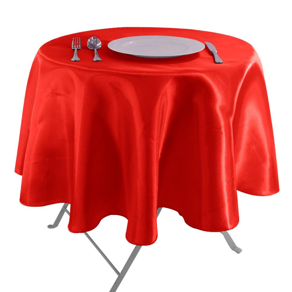 Round Satin Tablecloth Sky blue Bright Silk Tablecloth  For Baby Shower Wedding Birthday Party Banquet Christmas Table Decor