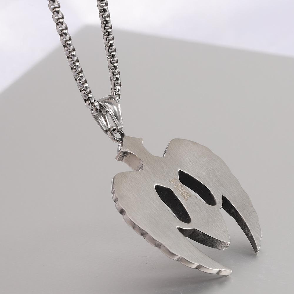 European and American Dark Punk Style Dark Angel Cross Sword Inlaid with Zirconium Pendant Necklace