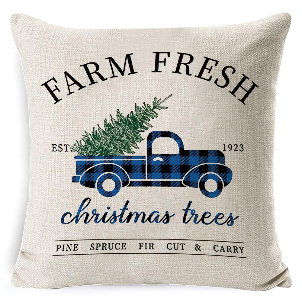 Christmas Pillowcase, Home Bedside Cushion, Linen Short Plush Printed Halloween Sofa Pillow