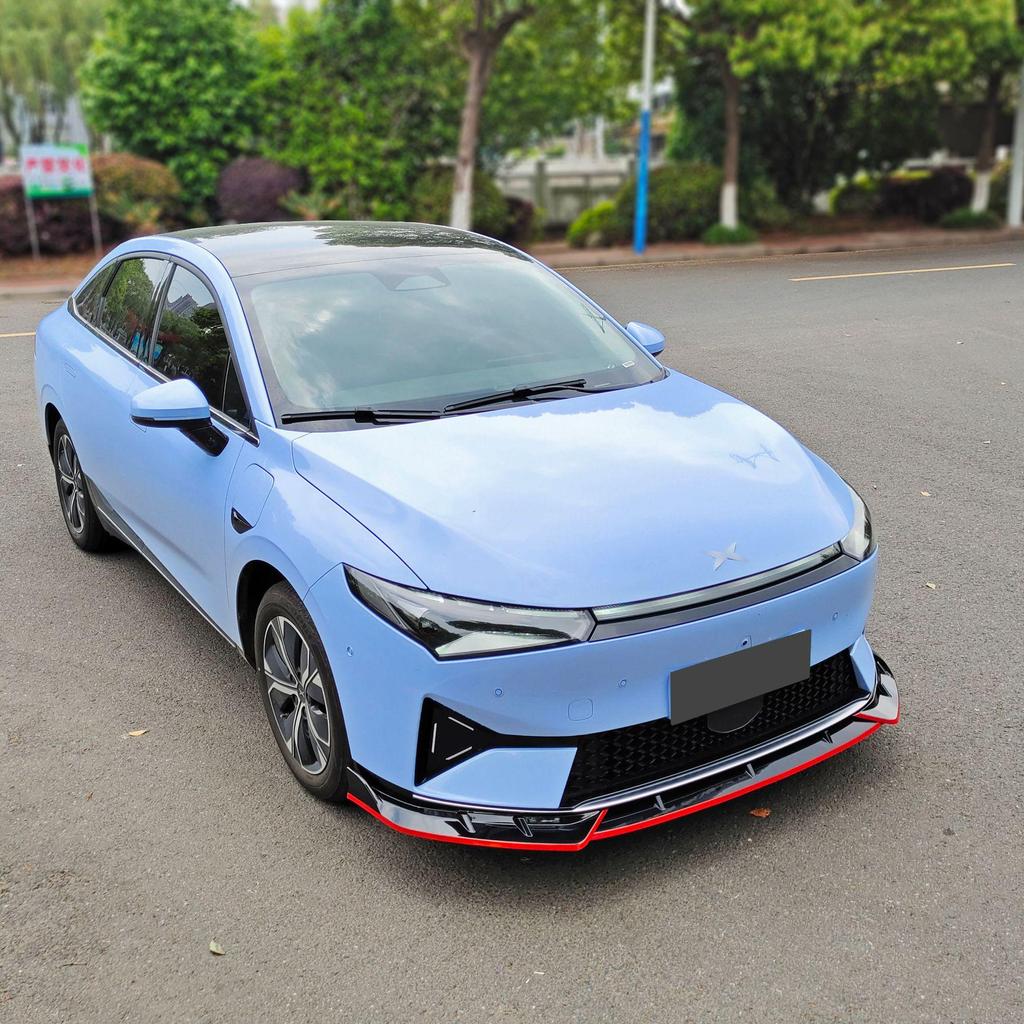 Xpeng P5 Front Lip, Rear Spoiler, Wind Deflector, Bumper Kit, and Corner Guards.