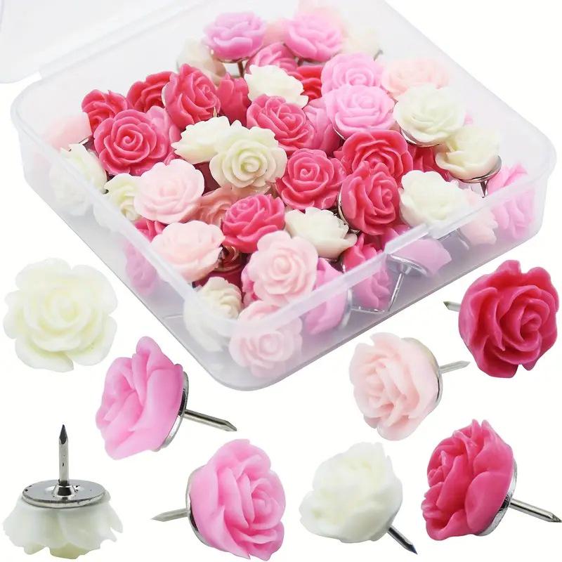 Mixed Color Flower Thumbtacks: Creative Message Board and Photo Wall Decor 20 pcs/box