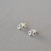 Japanese Artistic Retro Brass Flower Gold-Plated 925 Silver Stud Earrings