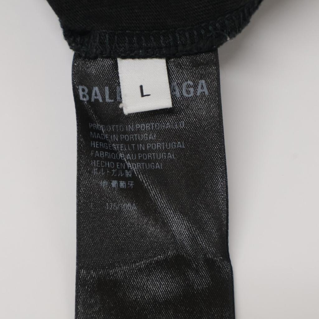 BALENCIAGA 612966 Black 21 One Point Crew Neck T-Shirt tops L blackUsed