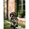 Creative Metal Garden Elf Statue with Stake, Outdoor Gnome Ornament for Lawn Patio Yard Decor, Whimsical Art Sculpture, Holiday Christmas Gift