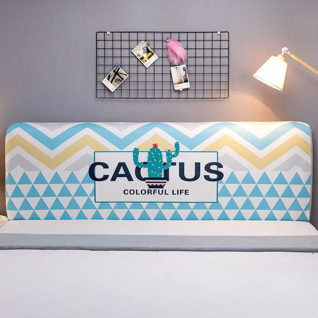 Cartoon Headboard Cover Dustproof All -Inclusive Stretch Print Bedside Cover Guest Room Bedside Backrest Decorative Protective