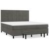 3137858 vidaXL Lit à sommier tapissier et matelas Gris foncé 180x200cm Velours