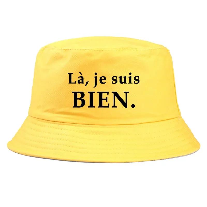 

France Print BIEN Bob Reversible Bucket Hats Men Women Cotton Outdoor Caps Fisherman Hat Girl Boy Chapeau Bob Hats Hat girth 56-58cm