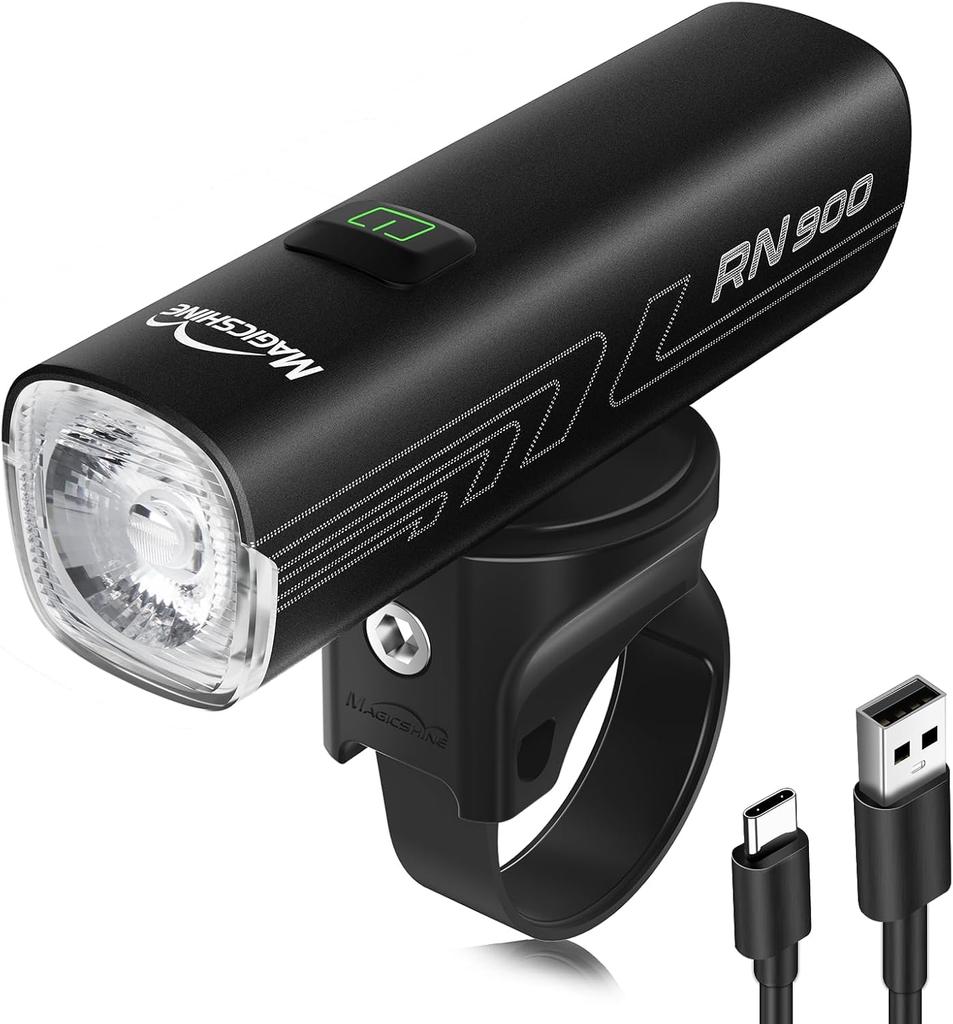 Magicshine RN900 Bicycle 900 IPX7 Garmin Mount for and Nighttime Riding V2.0 Light, Lumens, Anti-Glare Lens, Waterproof, USB-C Rechargeable,