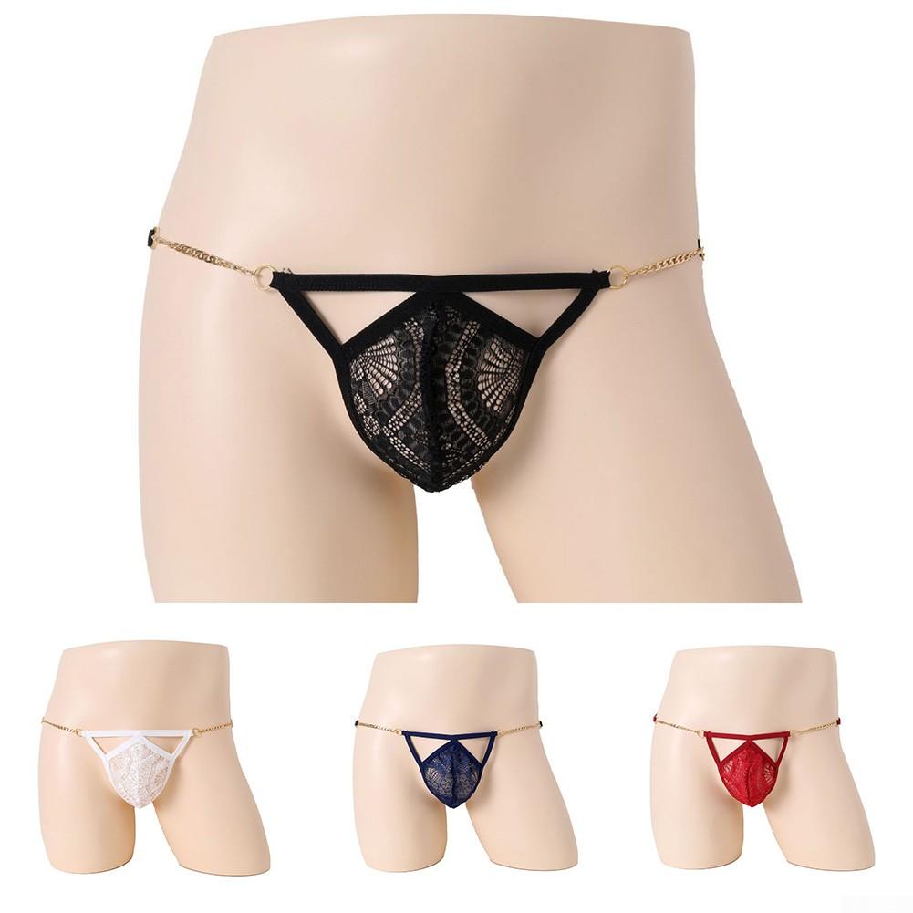 Panties Men Brief See-through Sheer Sissy T-Back Thongs
