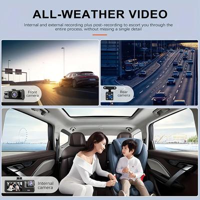 2 polegadas Dashcam carro Dvr 3 câmeras 1080P 170 ° grande angular visão noturna loop gravação G-sensor caixa preta carro acessórios