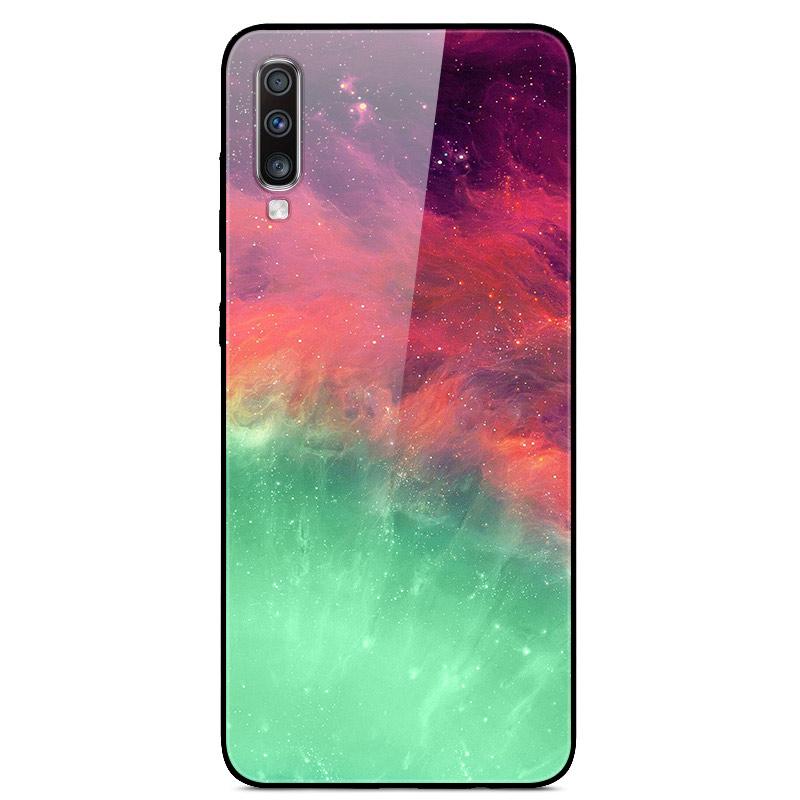 For Samsung A70 Case Cute Pattern Tempered Glass Back Hard Cover Case For Samsung Galaxy A70 Phone Cases Coque A70S A 70 Fundas