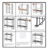 Toilet Storage Shelves Iron Wall Mounted 2 Layers Foldable Grid Home Decoration with Hooks for Bathroom