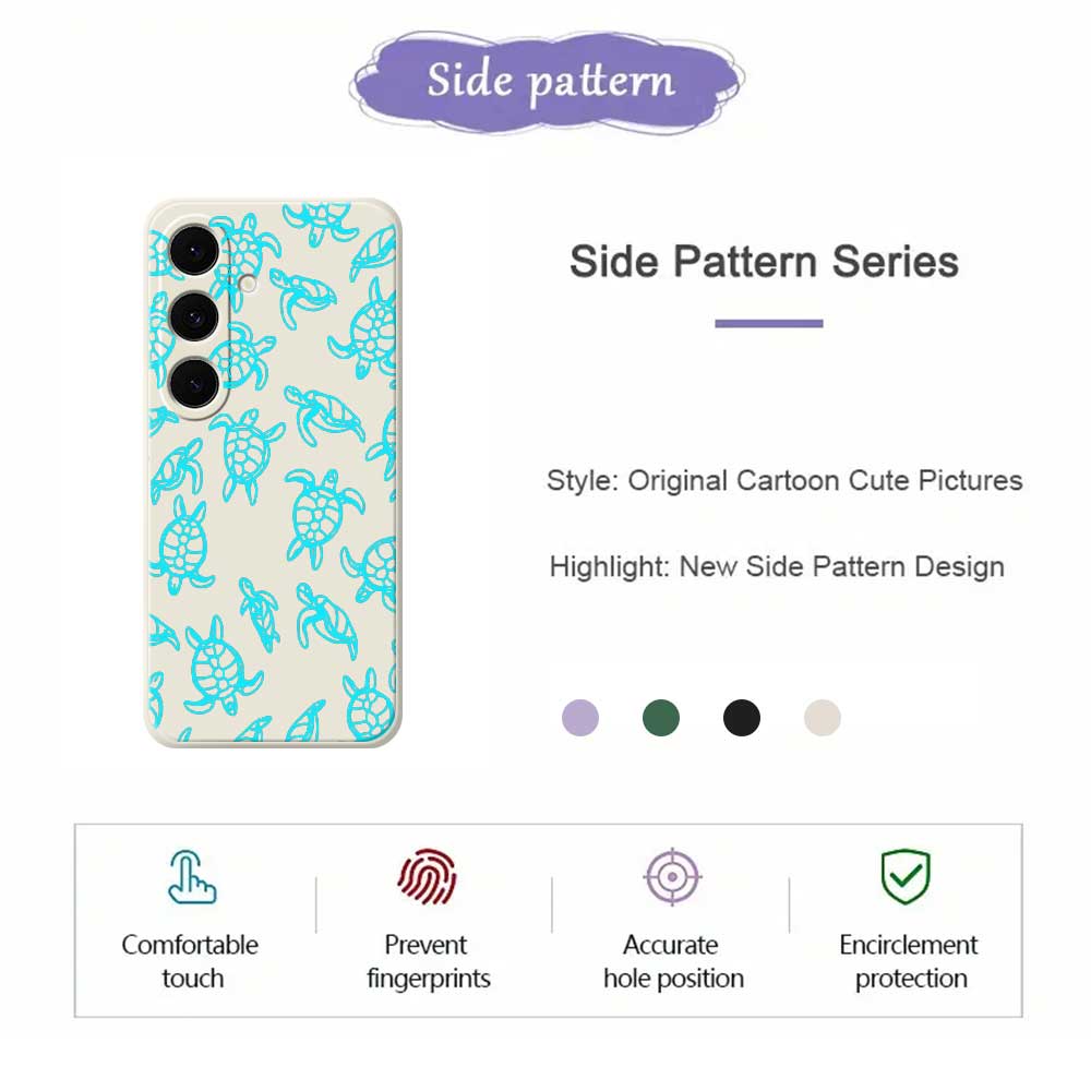 Für Samsung Galaxy S25 FE Hülle Schildpattmuster Druck Gerade Kante TPU Handy Rückseite