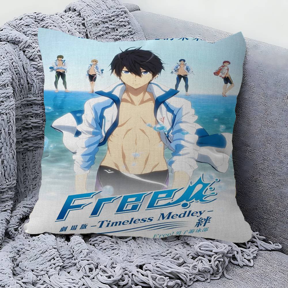 Anime Free Iwatobi Swim Club Cushion Cover Car Throw Pillow Case For Sofa Car Christmas Gift xcm xcm