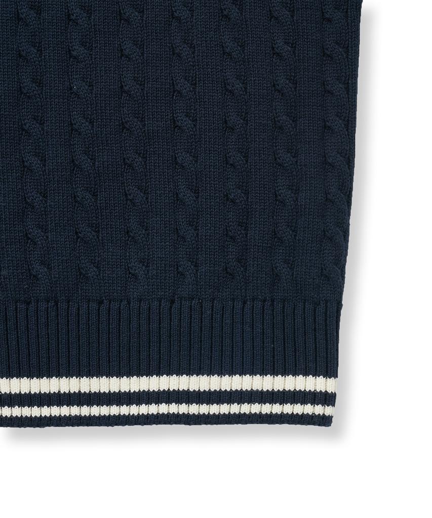 YALE Cable Knit Sleeveless_Navy