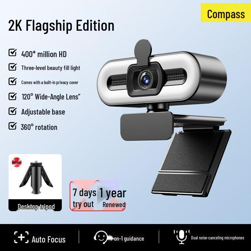 4K Streaming Webcam with Microphone for Online Classes & Meetings