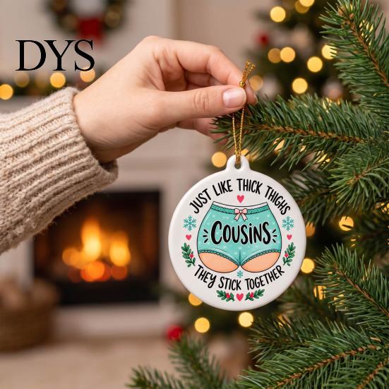 Hanging Decorations for Fireplace Funny Friendship Christmas Pendant, Durable Acrylic Ornament, Creative Xmas Festive Indoor Outdoor Ornaments
