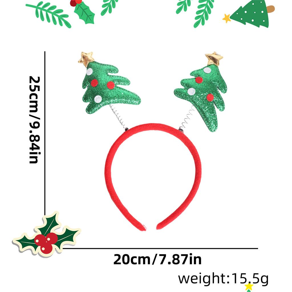 Deer Antlers Headband Long-Lasting Snowman Headband Christmas Tree Headband Glittering For Adult Christmas Parties