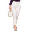 Women Pencil Pants Solid Color High Waist Straight Leg Fit Long Trousers
