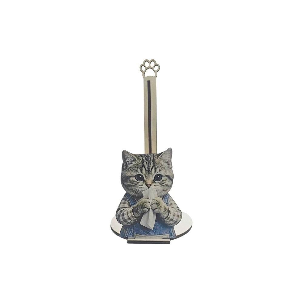 Adorable Tissue Holder Kitten Chef Puppy Roll Paper Standing Rack Chihuahua Cat Food Wrap Storage Rack Tea/Garden Party