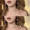 Resin Flower Tassel Earrings Sweet Versatile Stud Earrings Niche Fashion Personality Earrings Women