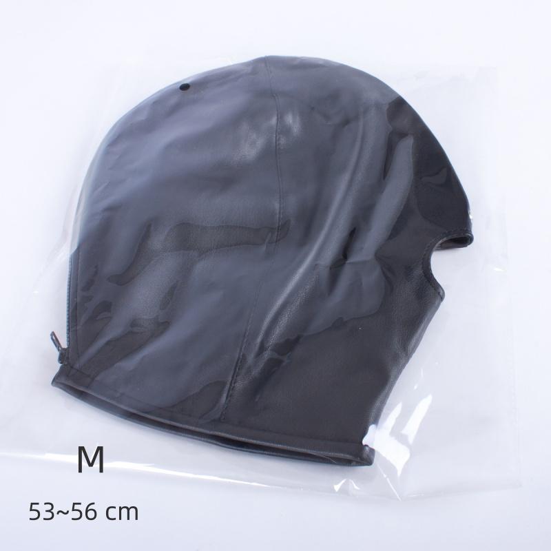 Sexy Leather Zipper Head Hood with Fetish Slave Bondage Mask Costume for Couples BDSM Cosplay Restraint Flirting Sex Toy