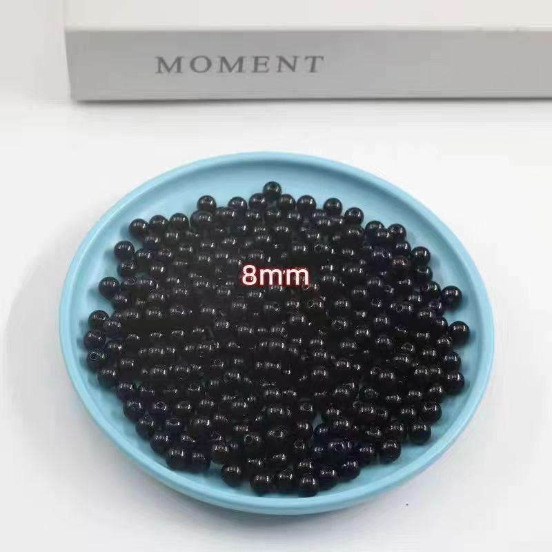 Ručně vyráběné černé korálky s rovnými dírkami pro DIY šperky a řemesla: Panenkovské oči, náhrdelníky, náramky a další