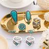 New Combination Bracelet Retro Bohemian Style Feather Open 8-piece Set Ring