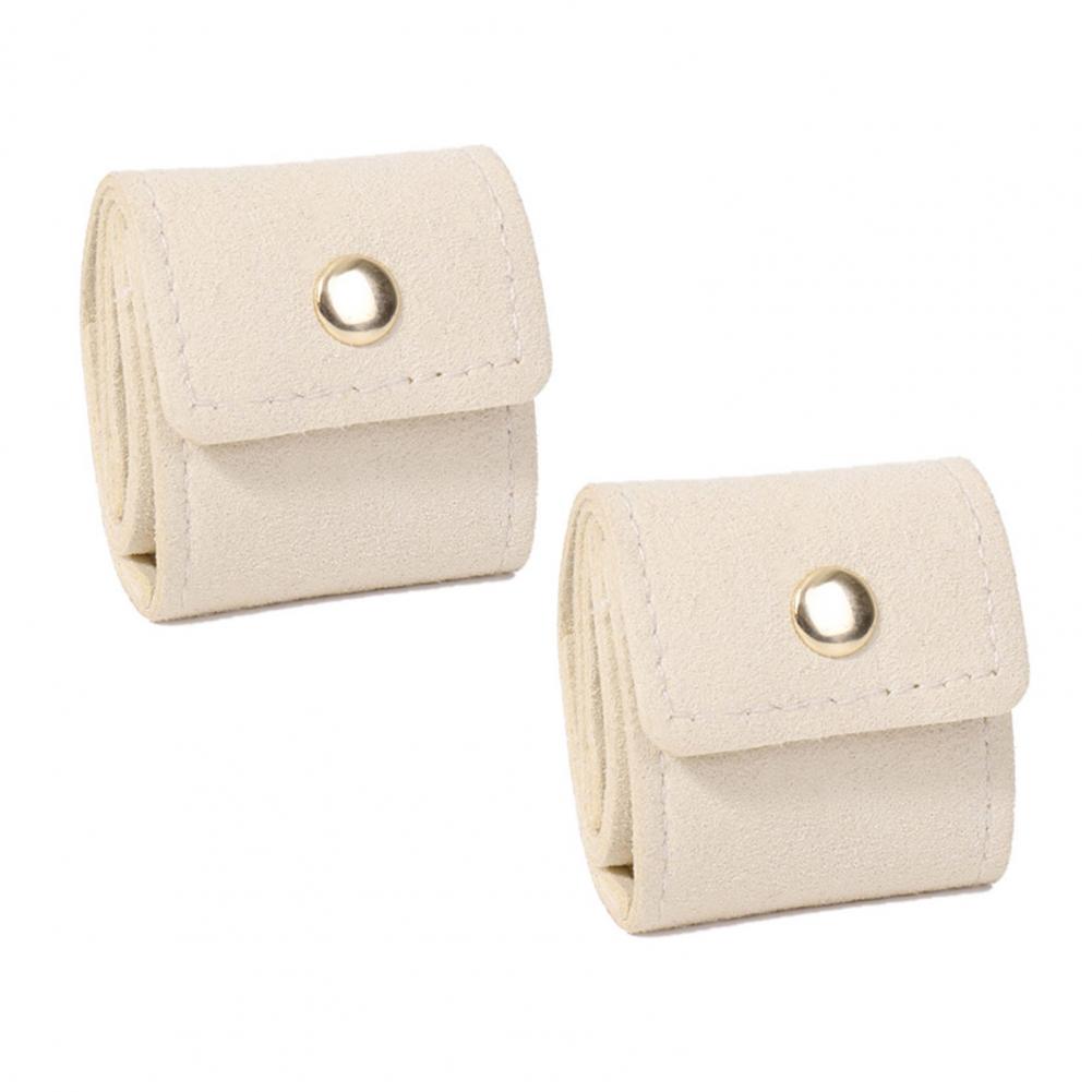 Soft Lining Jewelry Bag Mini Travel Jewelry Bag with Buckle Foldable Roll-up Jewelry Organizer Pouch for Rings Necklaces