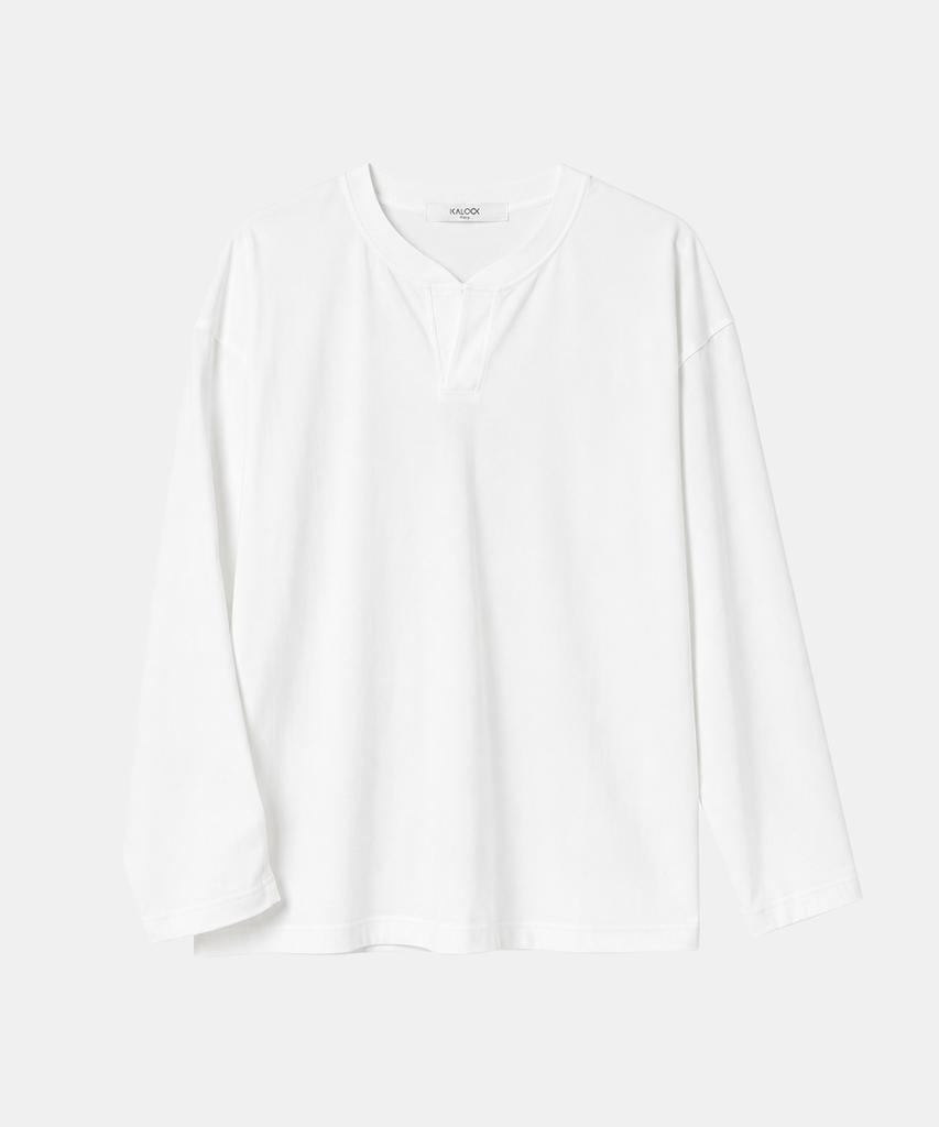 IKALOOK Daily Layered Henley Neck T-Shirt Dd1Amlt118