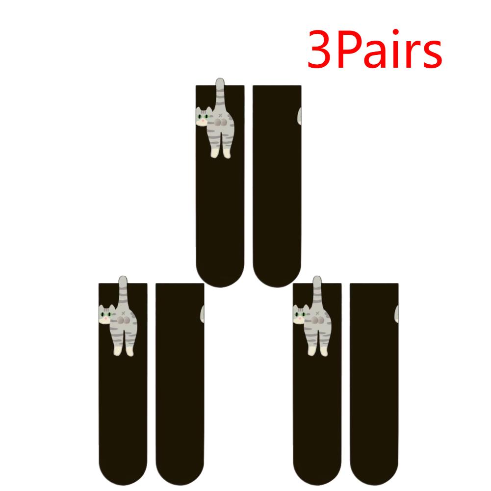 Woman Socks Kawaii Cartoon Cute 3D Dog Cat Paw Pattern Female Home Floor Sleeping Animal Crew Cotton Sock For Cats Lovers