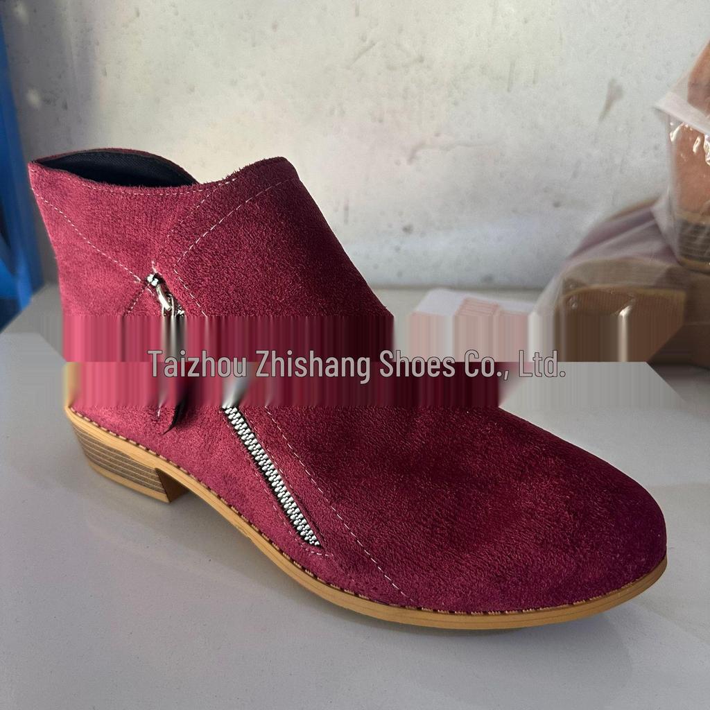Plus Size Suede Women's Ankle Boots - Autumn/Winter 2021, European & American Style