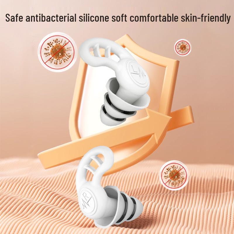 Comfortable Waterproof Silicone Earplugs for Noise Reduction and Swimming