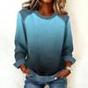 Felpa Casual da Donna con Collo in Denim Patchwork e Cuciture, Maglia a Manica Lunga