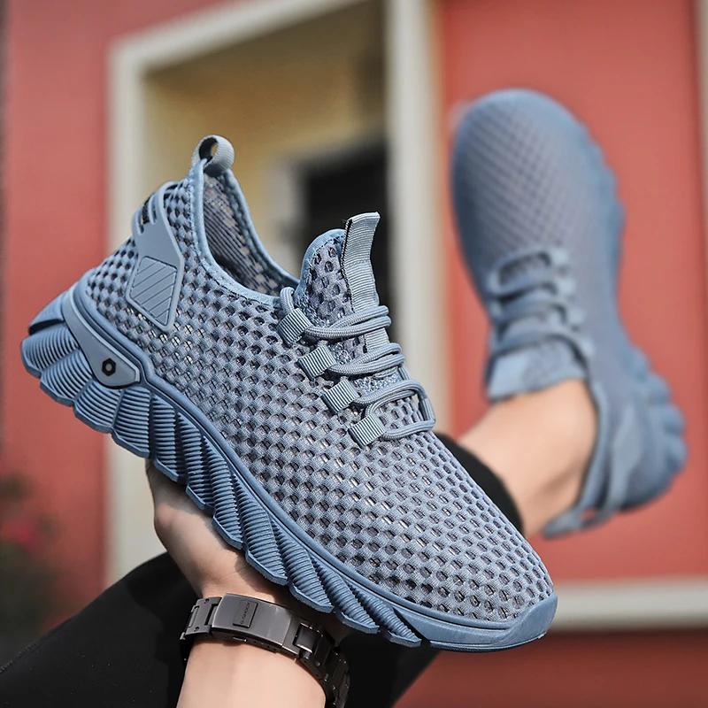 Nowe Letnie Nowe Duże Męskie Buty Codzienne Modna Siatka Hollow Oddychające Uniwersalne Lekkie Buty Sportowe Oddychające Rozmiar 39-44