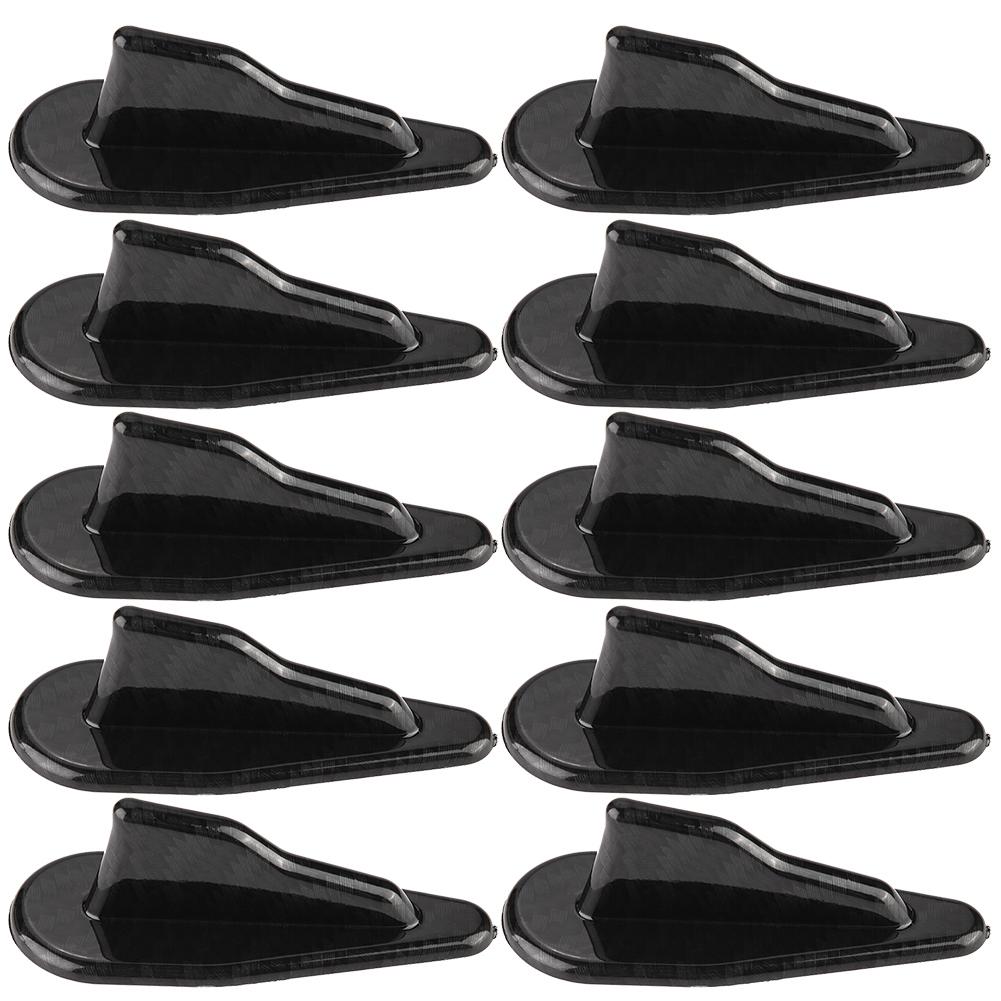 10Pcs Universal Black Style Car Roof Shark Fin Spoiler Wing Kit Vortex Generator