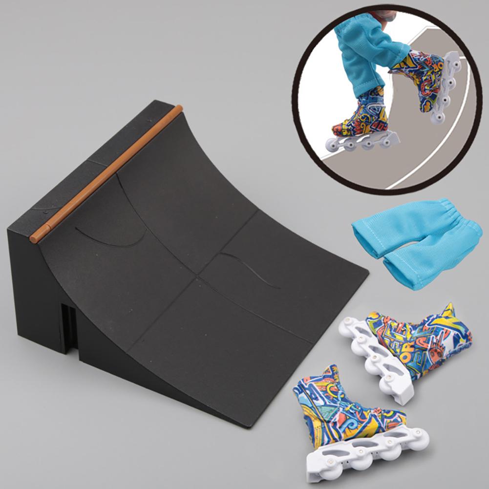Mini Skatepark Ramp Multi-terrain Cool Finger Skateboard Park Set Obstacle Portable Practice Set Professional Fun Game Kid Toys for Boys Teens