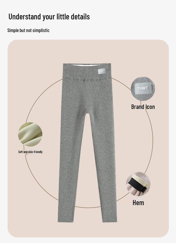 Women's Slimming Extra Thick Lambswool Cotton Pants - Warm Velvet, Non-Bulky, Perfect for Autumn and Winter.